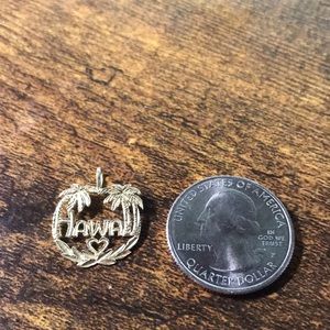 14K Solid Gold Hawaii Pendant
